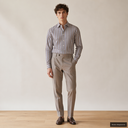 ALEA CAMICIA MANICA LUNGA BTDIR50L0_1626 COL. 31 RIGA MARRONE E CELESTE - P/E 26 - AI 1